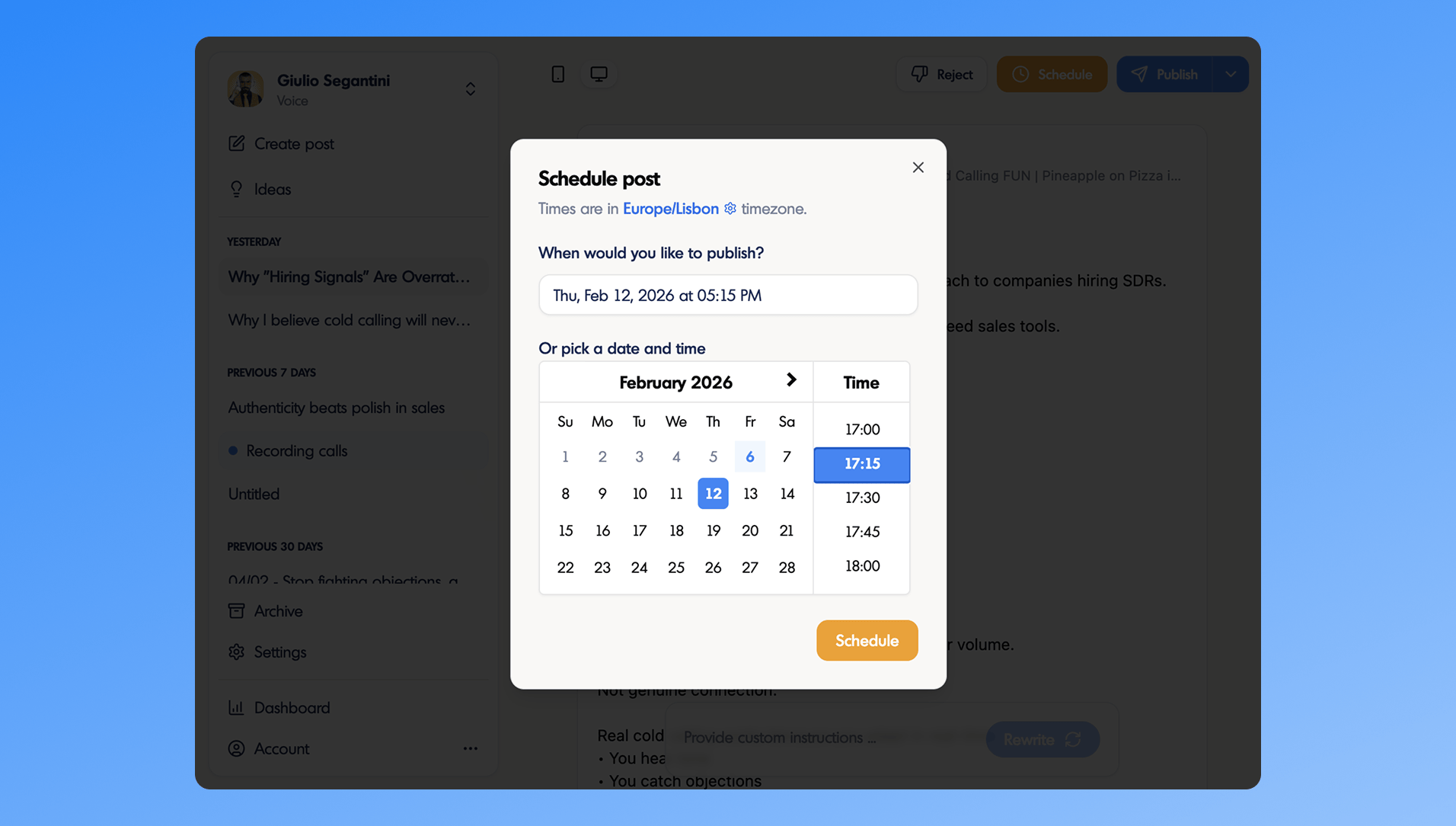 Create and schedule your LinkedIn posts