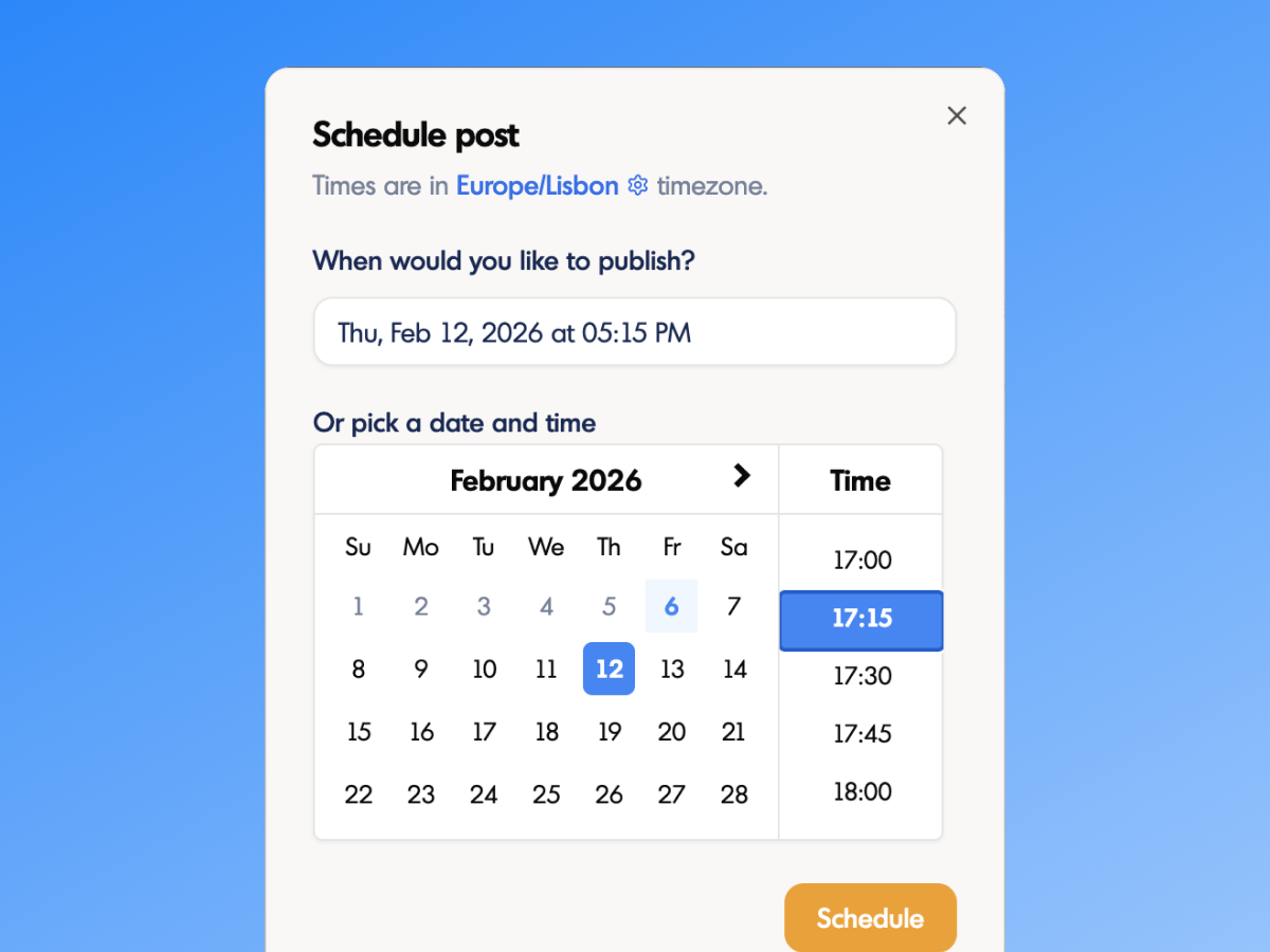LinkedIn scheduling and publishing in inkiro.ai
