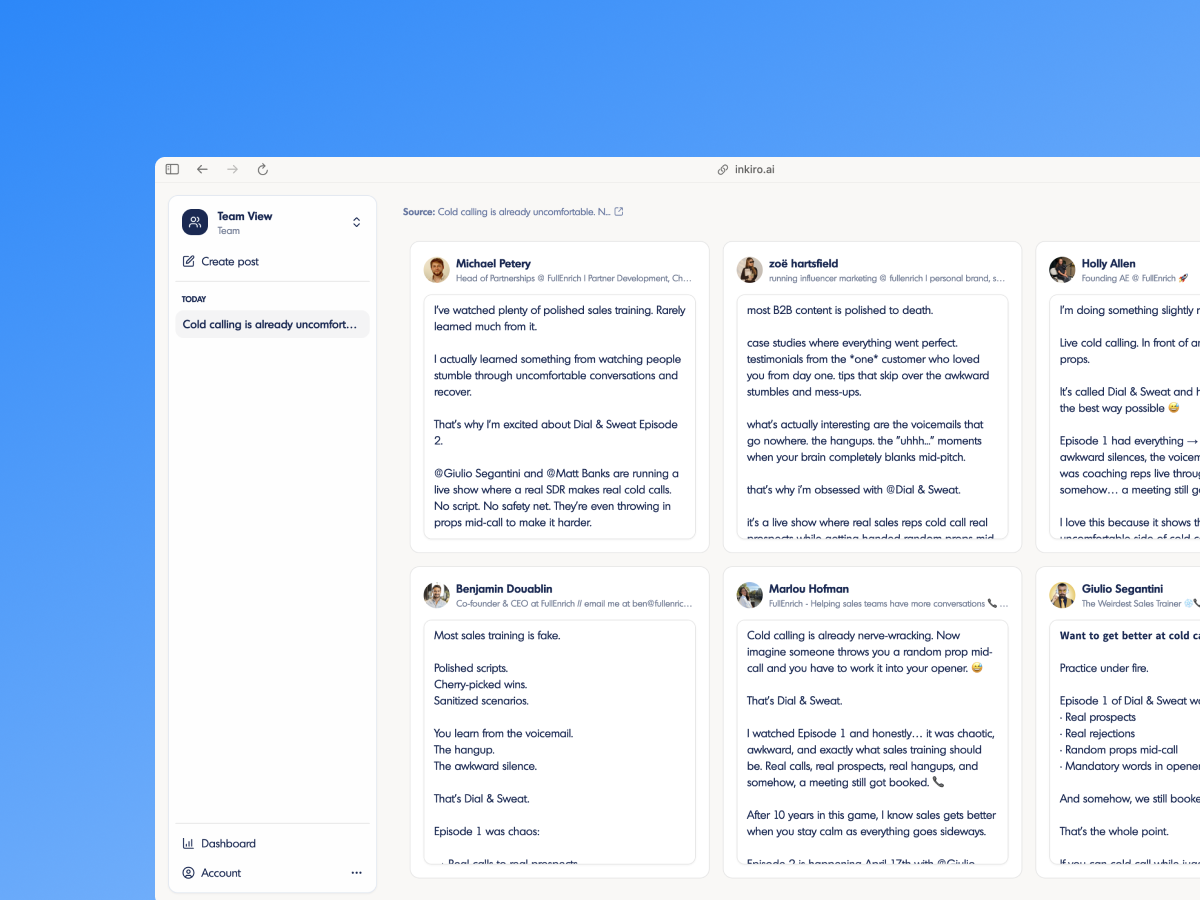 Team view: write custom posts for multiple voices from one idea