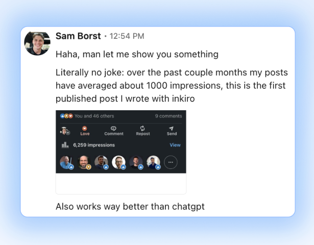 Testimonial screenshot
