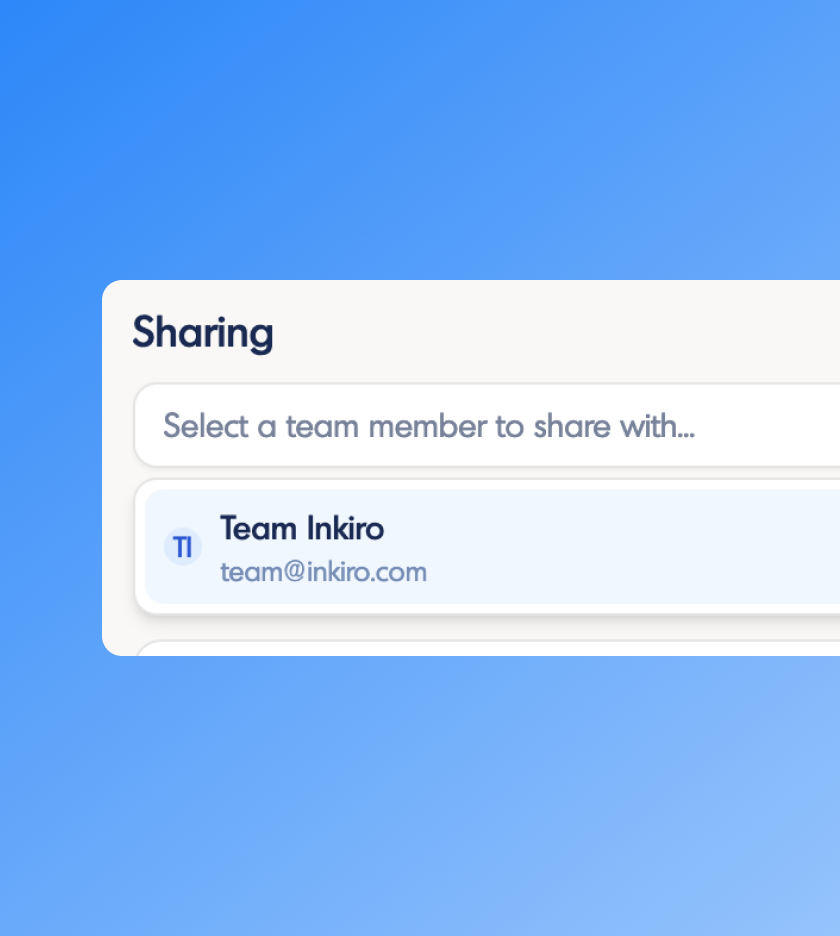 LinkedIn account delegation flow in inkiro.ai